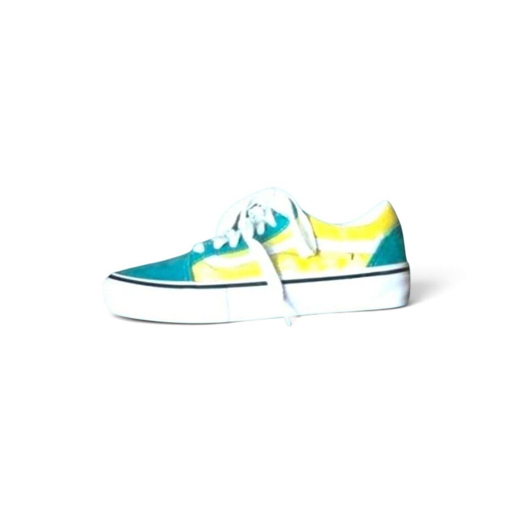 Vans Old Skool Hawaiian Floral green & yellow trainers sz 3.5